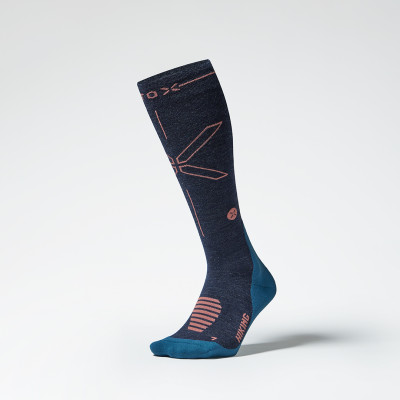 PDP_MerinoHikingSocks_Women_DarkBlueCoral_Front